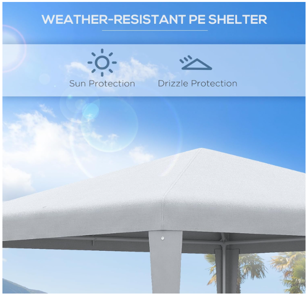 Garden Gazebo Marquee Party Tent - 2.7m x 2.7m - Wedding Canopy Outdoor in White