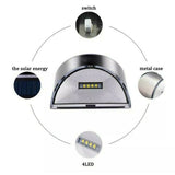4X Super Bright Fence Wall Lights Solar Powered LED Door Outdoor Garden Lamp