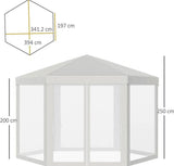 4M Netting Gazebo Hexagon Tent Patio Canopy Outdoor Shelter Party Activities Shade